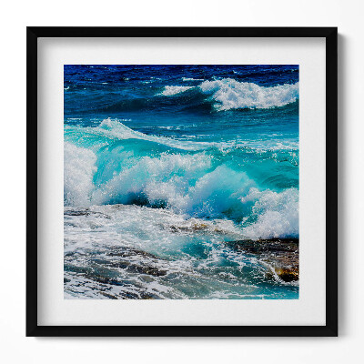 Keretezett falikép Hullámok tengerparton