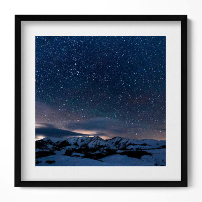 Keretezett falikép Csillagos égbolt hegyek felett