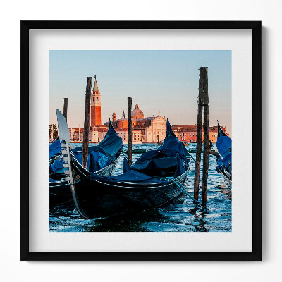 Keretezett falikép Velencei gondolák és épületek