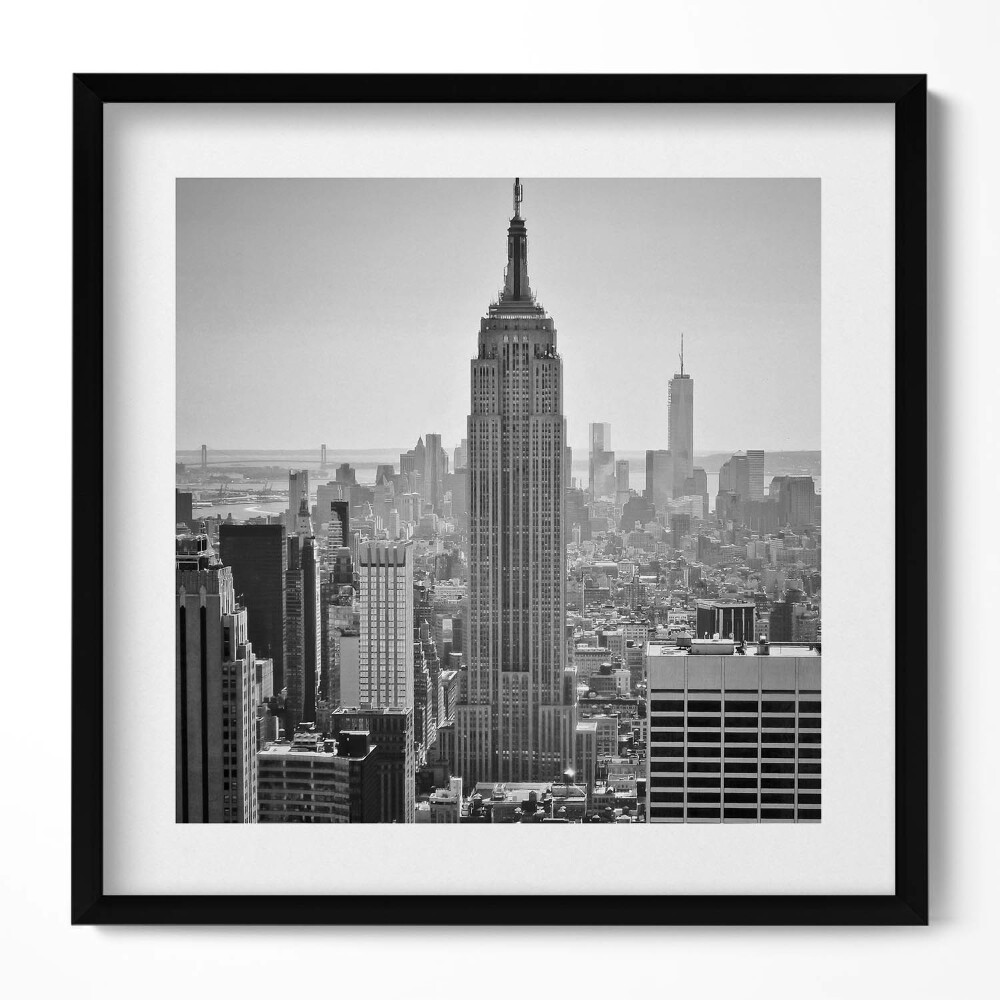 Keretezett falikép New York-i városkép Empire State Building