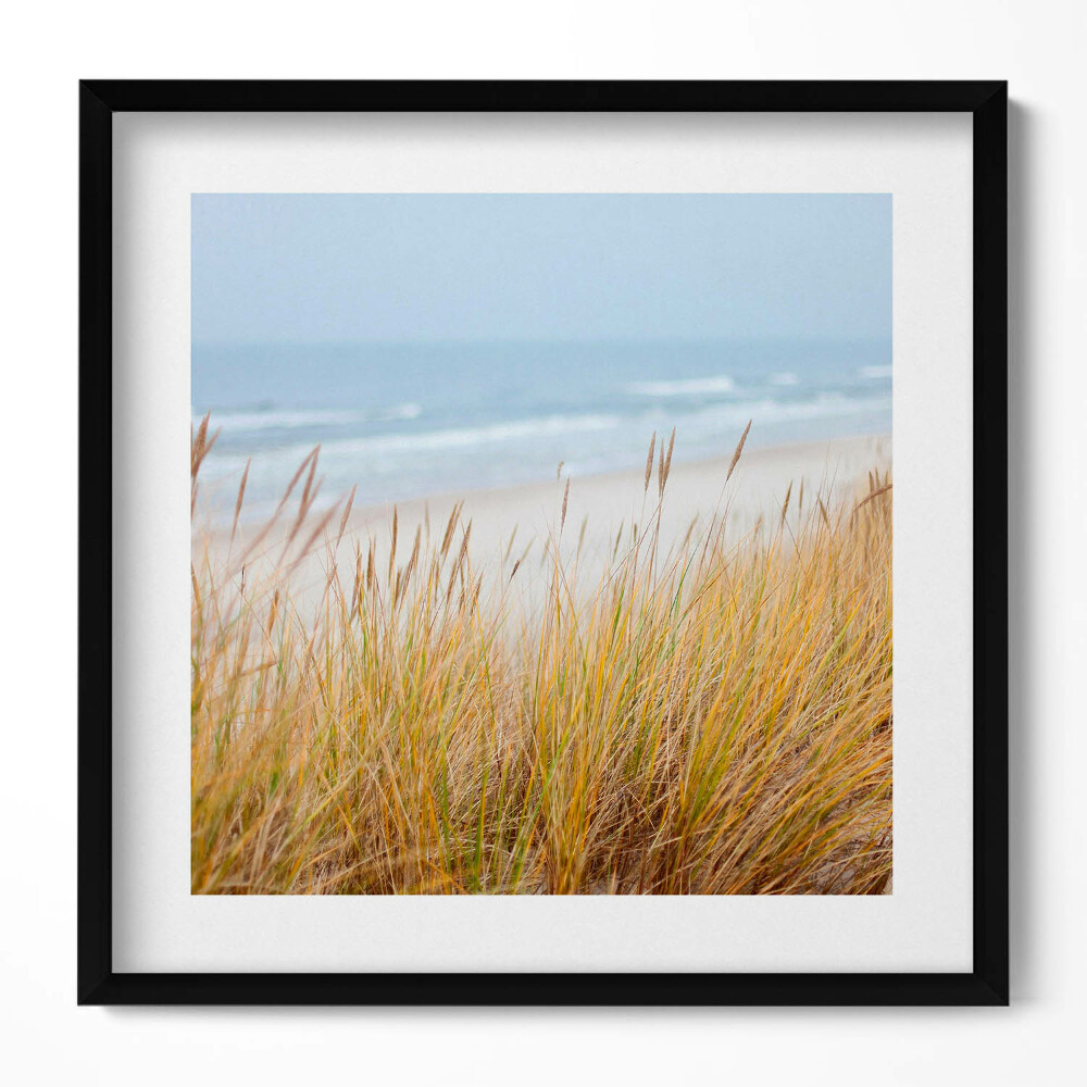 Keretezett falikép Tengerparti fű és hullámok