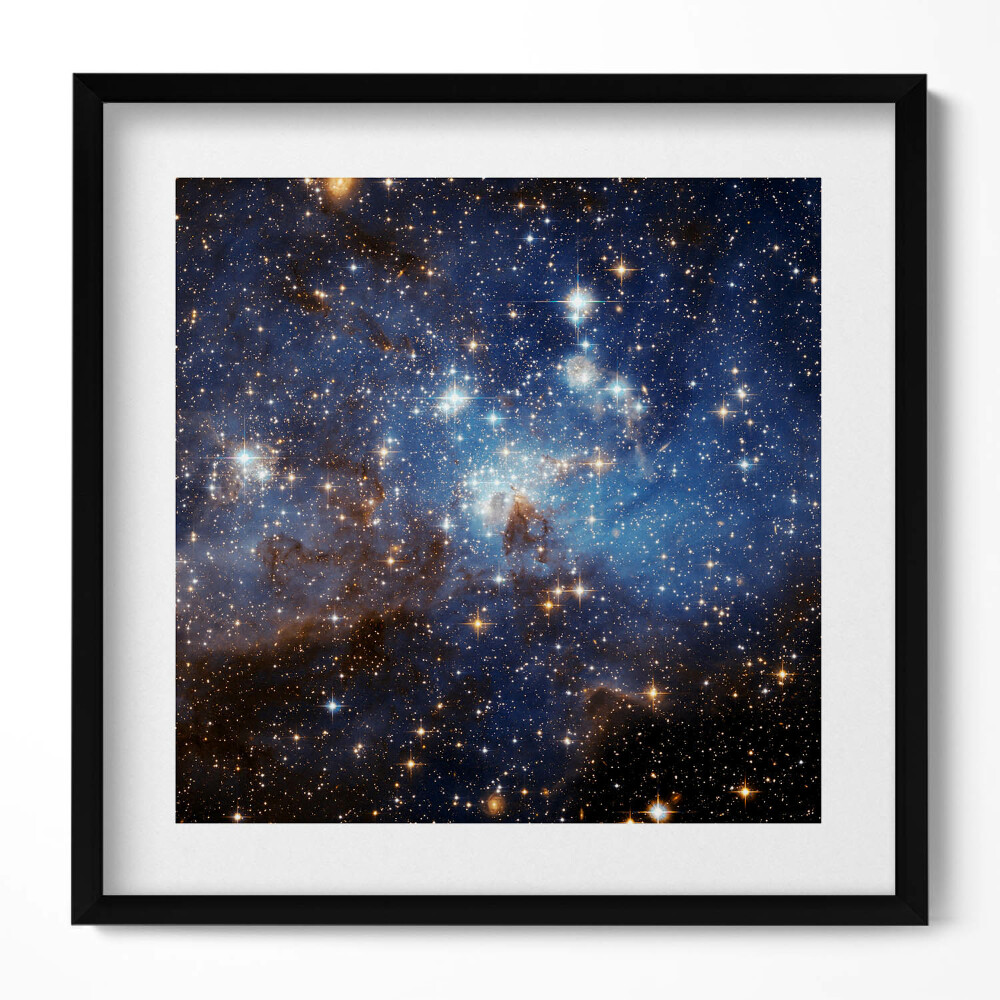 Keretezett falikép Csillagos égbolt galaxisokkal