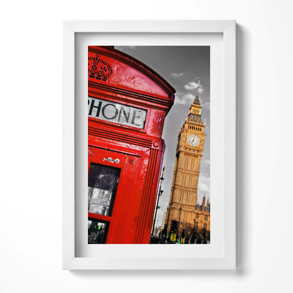 Keretezett kép Piros telefonfülke és Big Ben