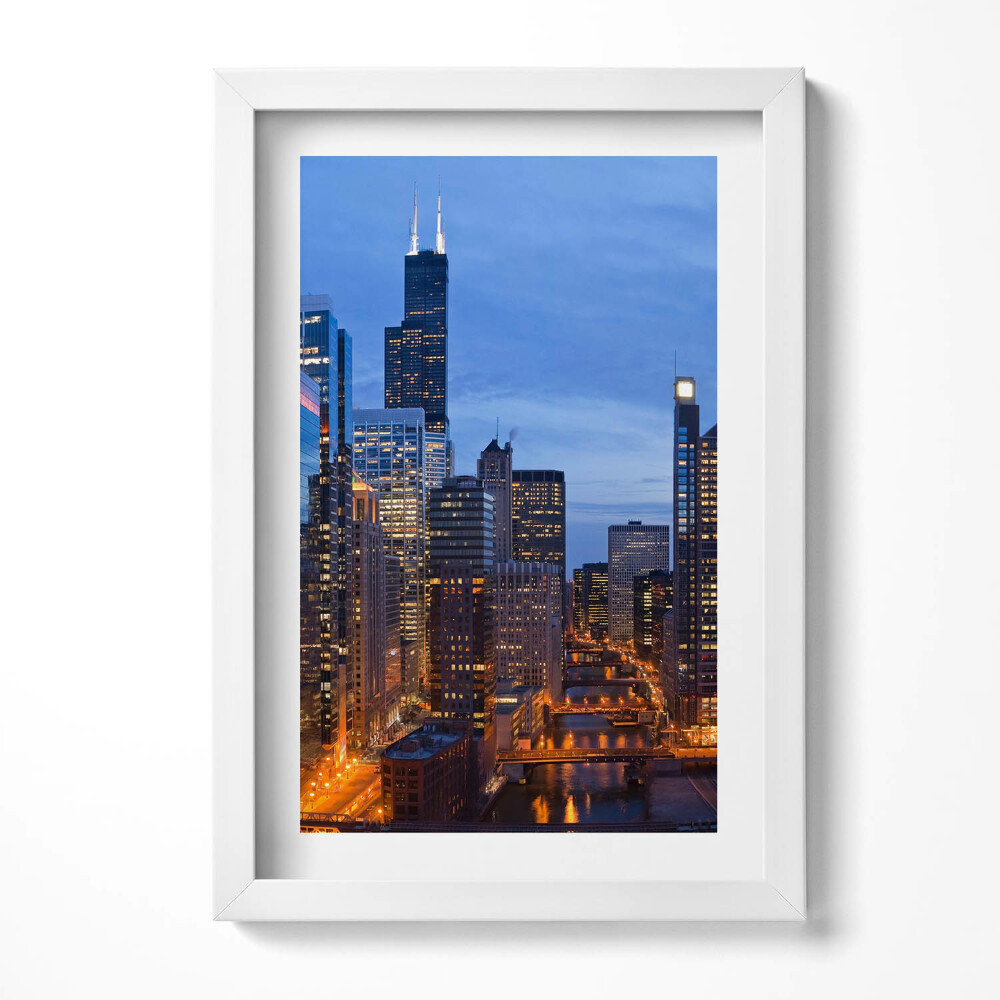 Keretezett kép Városi táj éjszakai fények