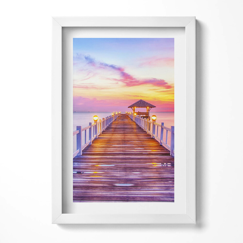 Keretezett kép Tengerparti móló naplementében