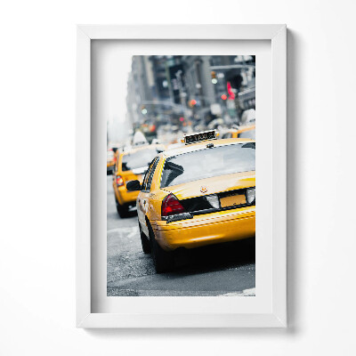 Keretezett kép Sárga taxi autók városi forgalomban