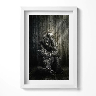 Keretezett kép Gorilla gondolkodó pózban