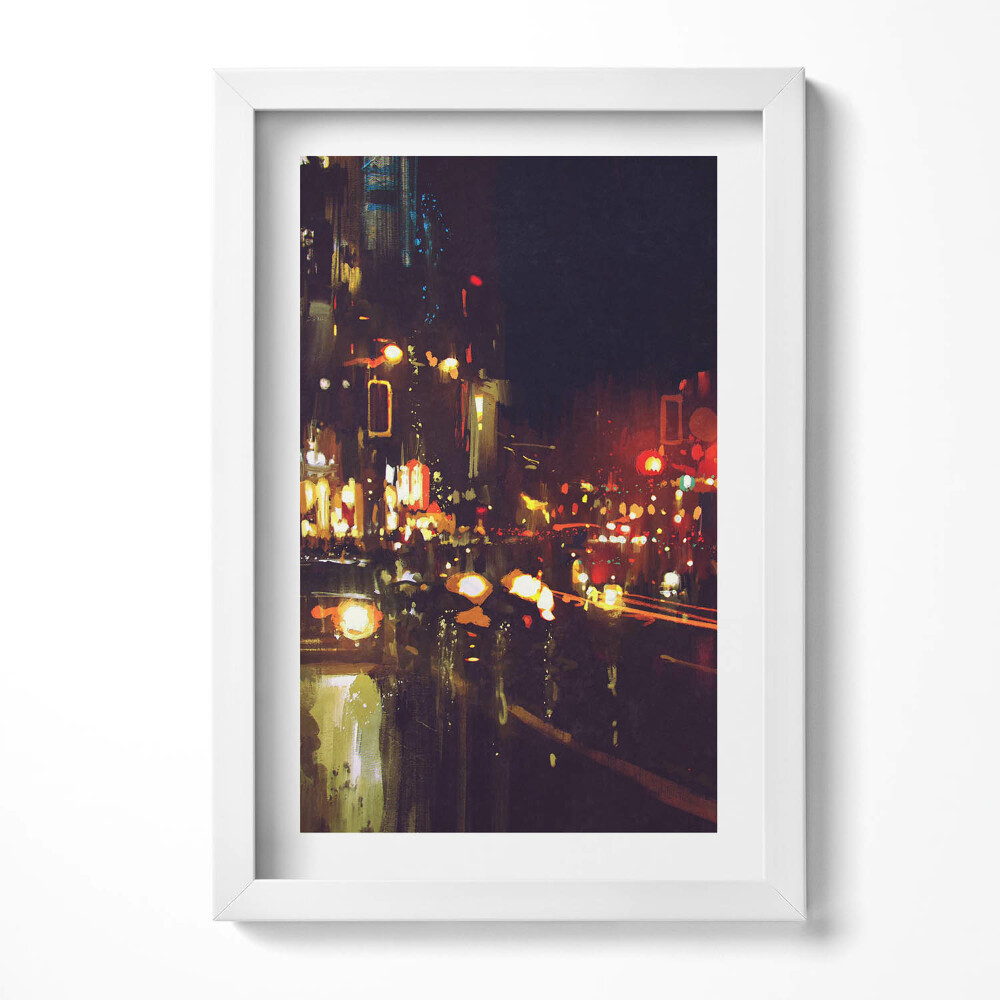 Keretezett kép Városi éjszakai jelenet fényekkel