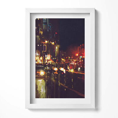 Keretezett kép Városi éjszakai jelenet fényekkel