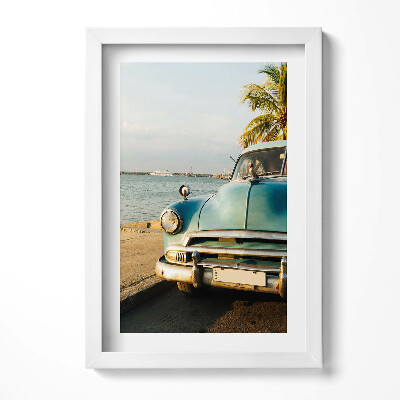 Keretezett kép Régi autó a tengerparton