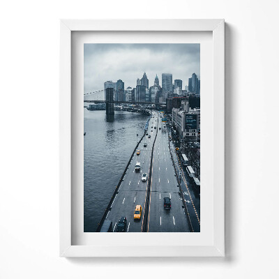 Keretezett kép Városi táj híd felhőkarcolók