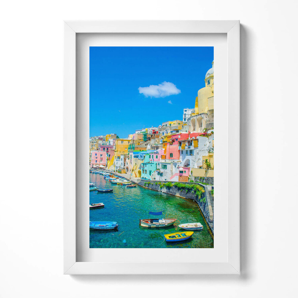 Keretezett kép Színes tengerparti városkép