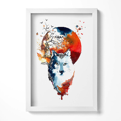 Keretezett kép Farkas napfelkelte absztrakt festmény