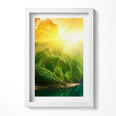 Keretezett kép Napfényes erdei táj