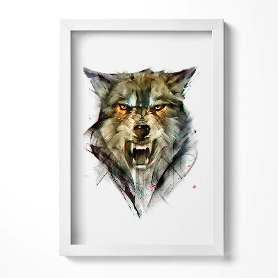 Keretezett kép Farkas arca agresszív kifejezés