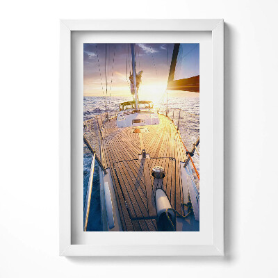Keretezett kép Vitorlás hajó naplementében