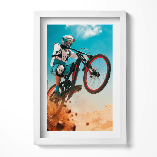Keretezett kép Mountain bike ugrás a levegőben