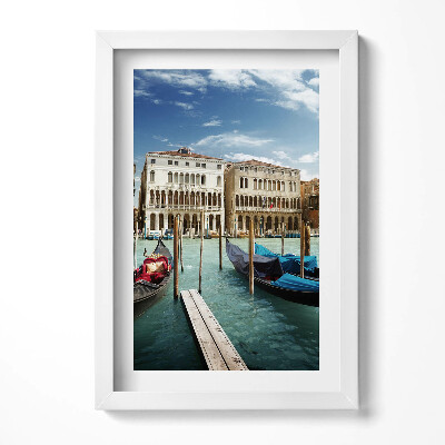 Keretezett kép Velencei csónakok és épületek