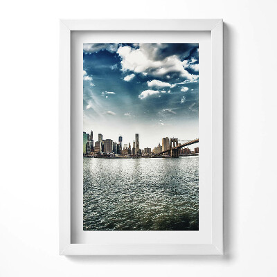 Keretezett kép Városi táj vízpart felhős ég