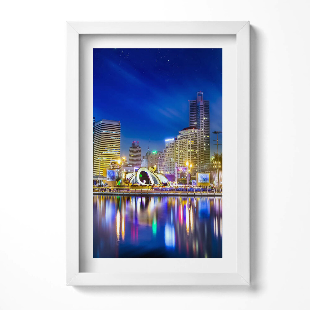 Keretezett kép Modern városi táj éjszaka