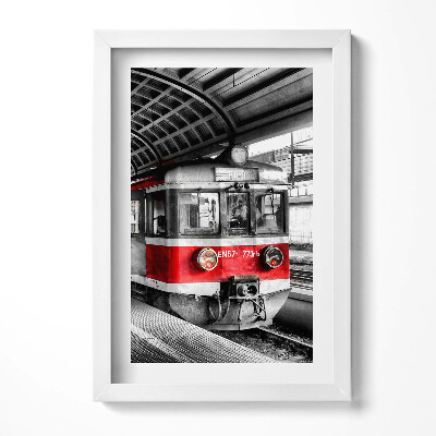 Keretezett kép Vörös villamos egy állomáson