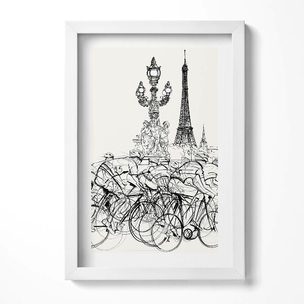 Keretezett kép Biciklisek és az Eiffel-torony