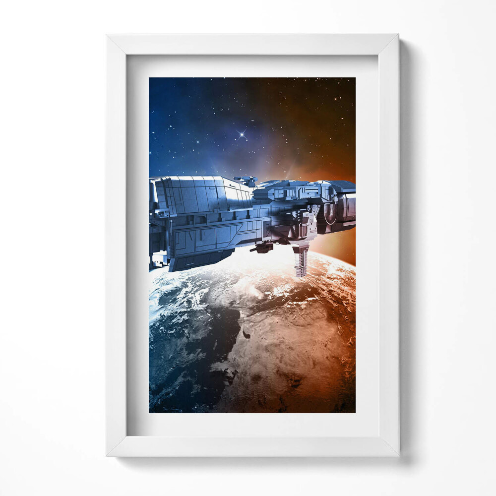 Keretezett kép Űrhajó a Föld felett