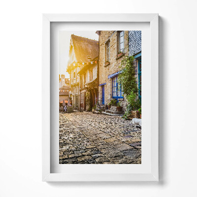 Keretezett kép Történelmi utcai jelenet kőburkolat