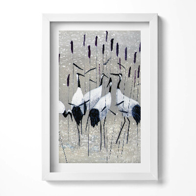 Keretezett kép Rózsás gólyák vízparton