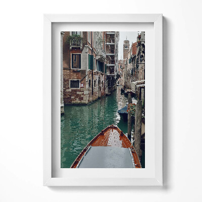 Keretezett kép Velencei csatorna motorcsónak