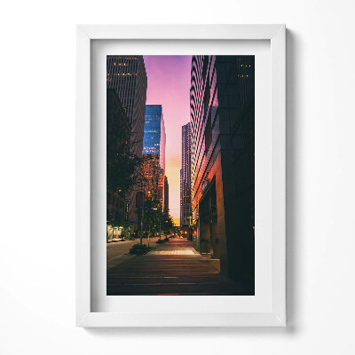Keretezett kép Modern városi táj naplementében