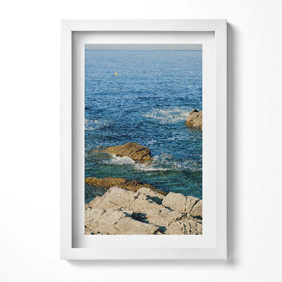 Keretezett kép Tengerparti sziklák és víz