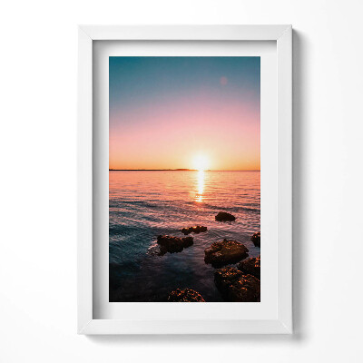 Keretezett kép Naplemente a víz felett