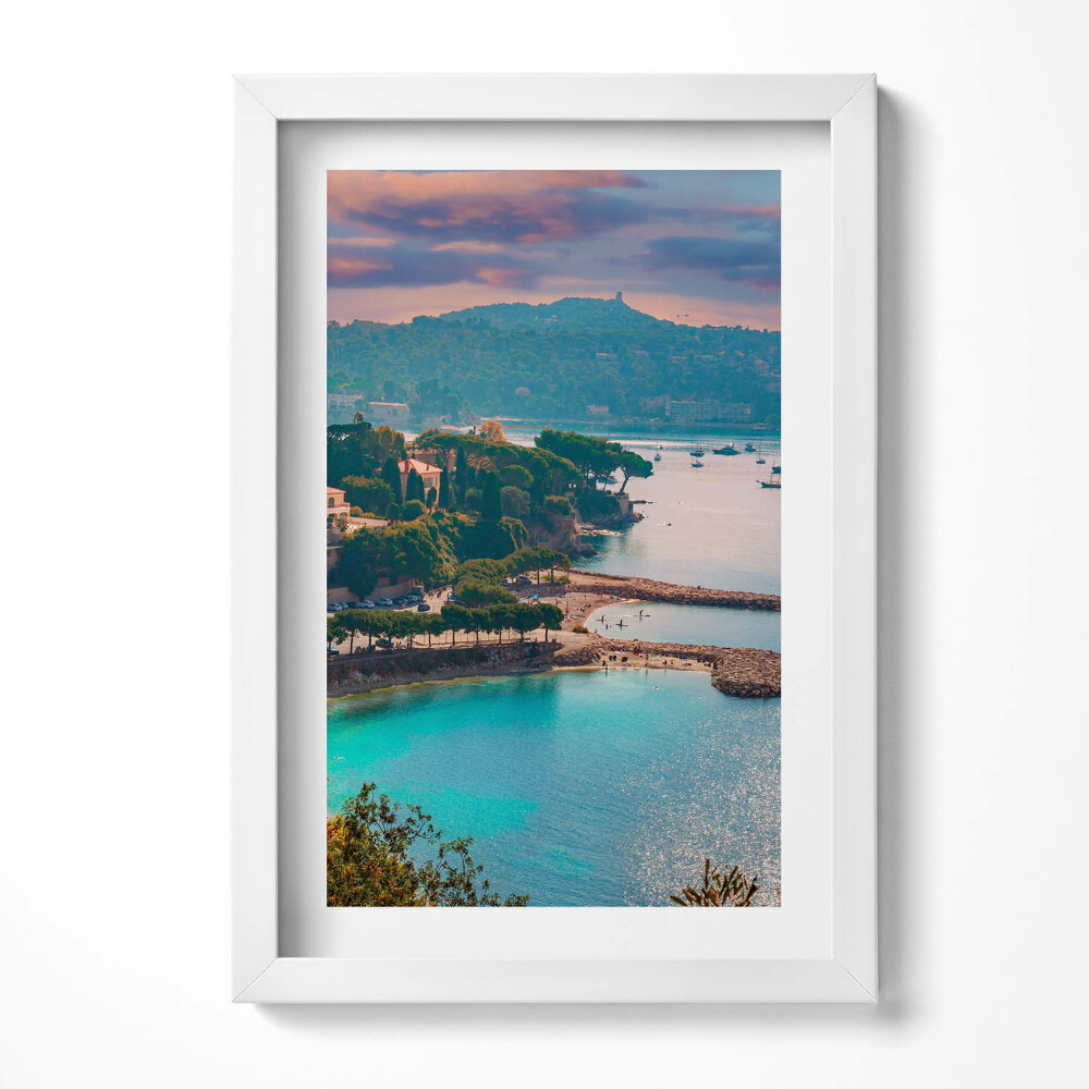 Keretezett kép Tengerparti táj hegyekkel