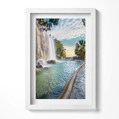 Keretezett kép Vízesés és trópusi táj
