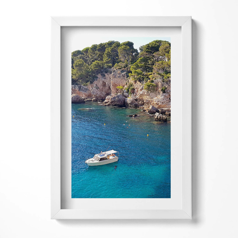 Keretezett kép Tengerparti táj hajóval