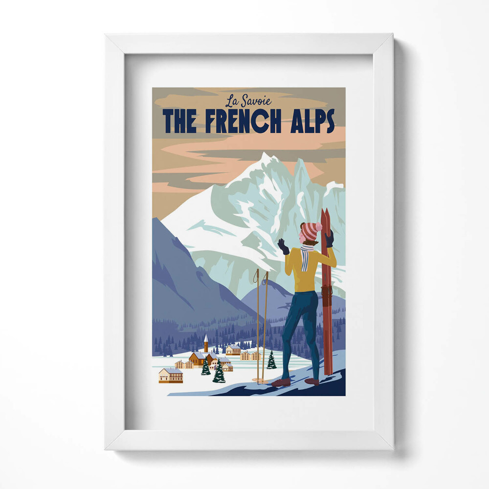 Keretezett kép Síelő a francia Alpokban