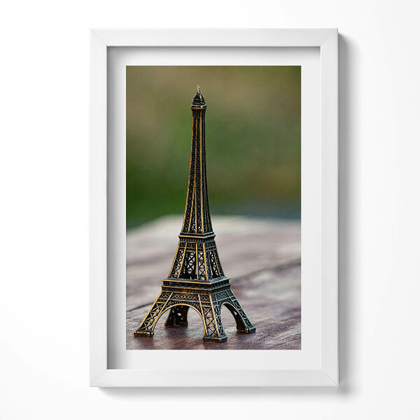 Keretezett kép Eiffel-torony mini szobor