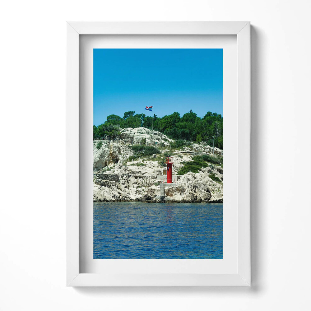 Keretezett kép Tengerparti táj világítótorony