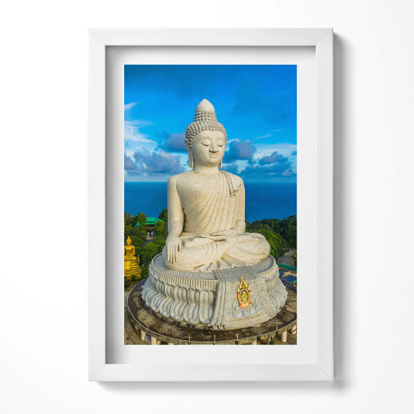Keretezett kép Buddha szobor tengerparti háttérrel