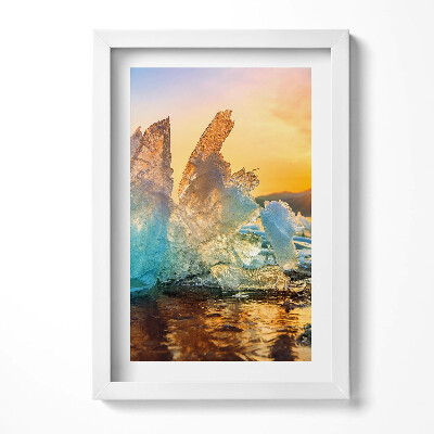 Keretezett kép Jéghegyek naplementében