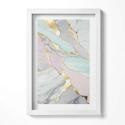 Keretezett kép Absztrakt márvány mintázat arany részletekkel