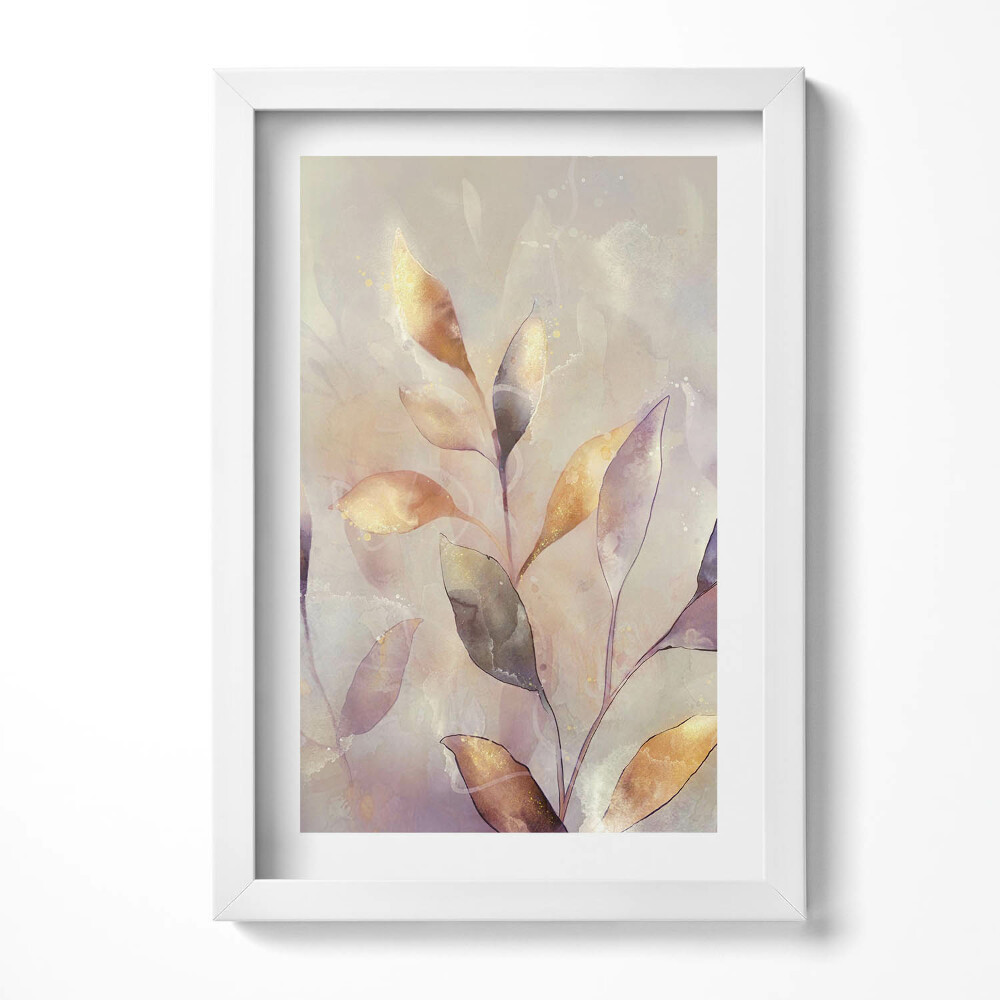 Keretezett kép Absztrakt levelek és lágy színek