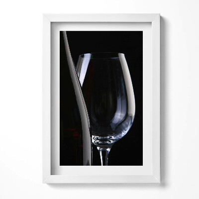 Keretezett kép Borospohár és üveg