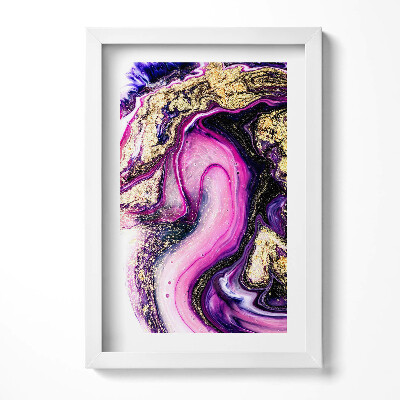 Keretezett kép Absztrakt lila és arany színek