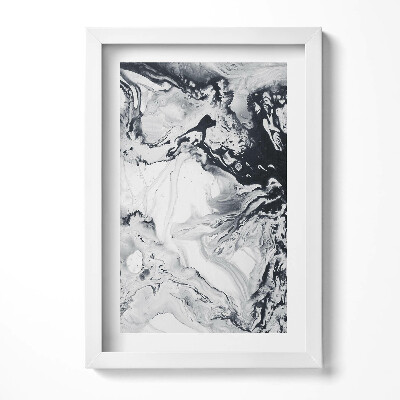 Keretezett kép Absztrakt fekete-fehér festmény