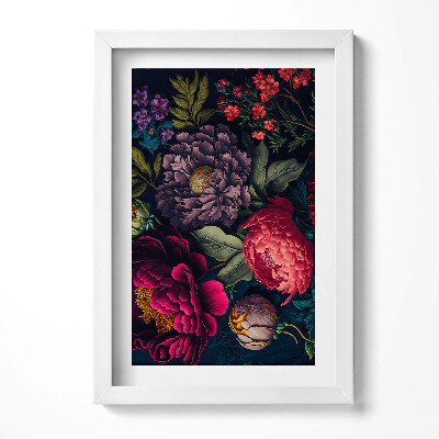 Keretezett kép Színes virágok gazdag kompozíciója