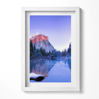 Keretezett kép Hegyek tó naplemente