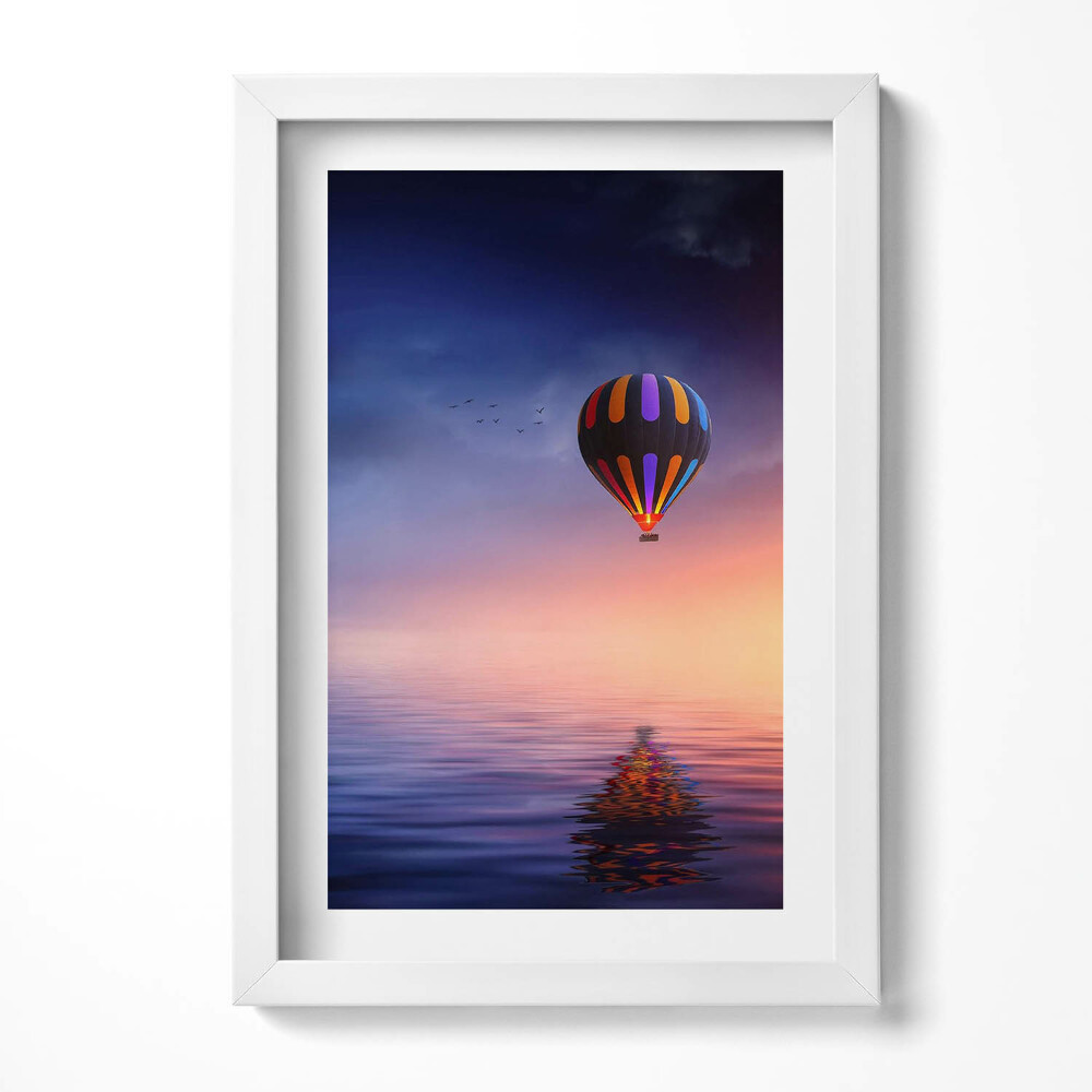 Keretezett kép Légballon a naplementében