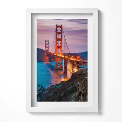 Keretezett kép Aranykapu híd naplementében